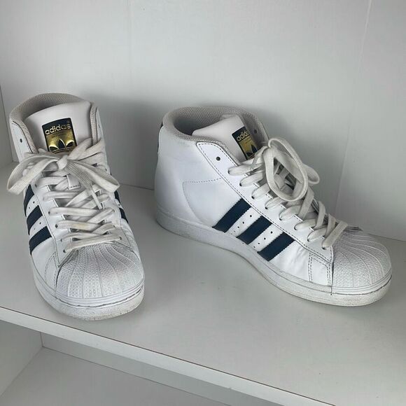 Adidas Pro Model Kids' Unisex Leather High Top Sneakers 6 - Picture 1 of 10